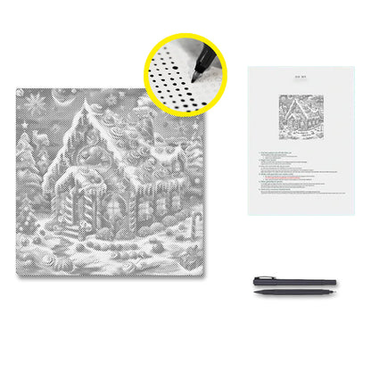 Weihnachtliches Süßigkeitenhaus - Punktmalerei Set