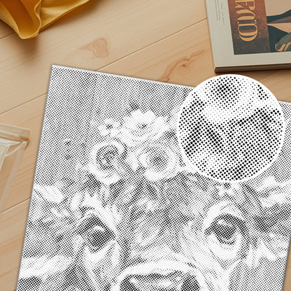 Kuh mit Blumen - Punktmalerei Set