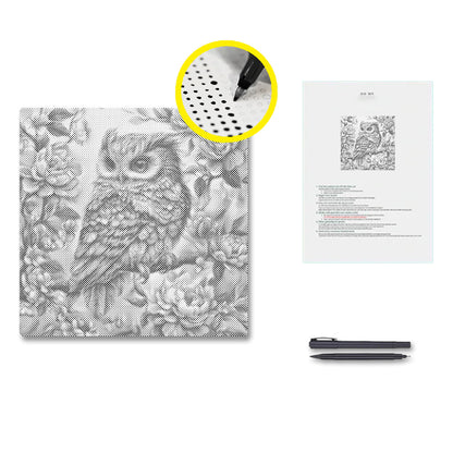 Verträumte lila Eule - Punktmalerei Set