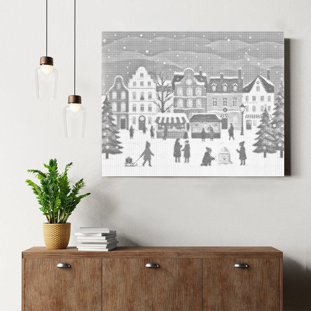 Weihnachtsmarktdorf - Punktmalerei Set