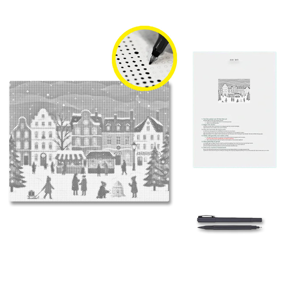 Weihnachtsmarktdorf - Punktmalerei Set