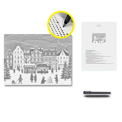 Weihnachtsmarktdorf - Punktmalerei Set