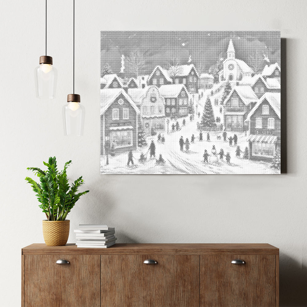 Weihnachtsdorfgeschichte - Punktmalerei Set