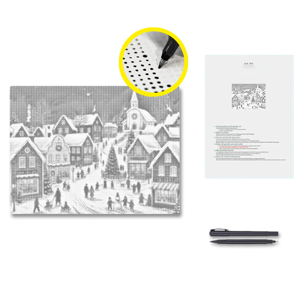 Weihnachtsdorfgeschichte - Punktmalerei Set