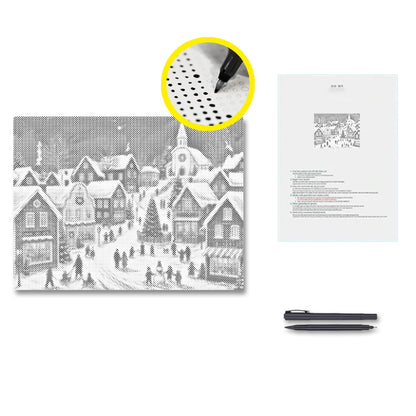 Weihnachtsdorfgeschichte - Punktmalerei Set