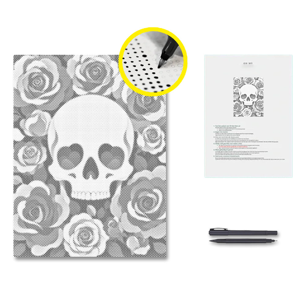 Blumenschädel - Punktmalerei Set