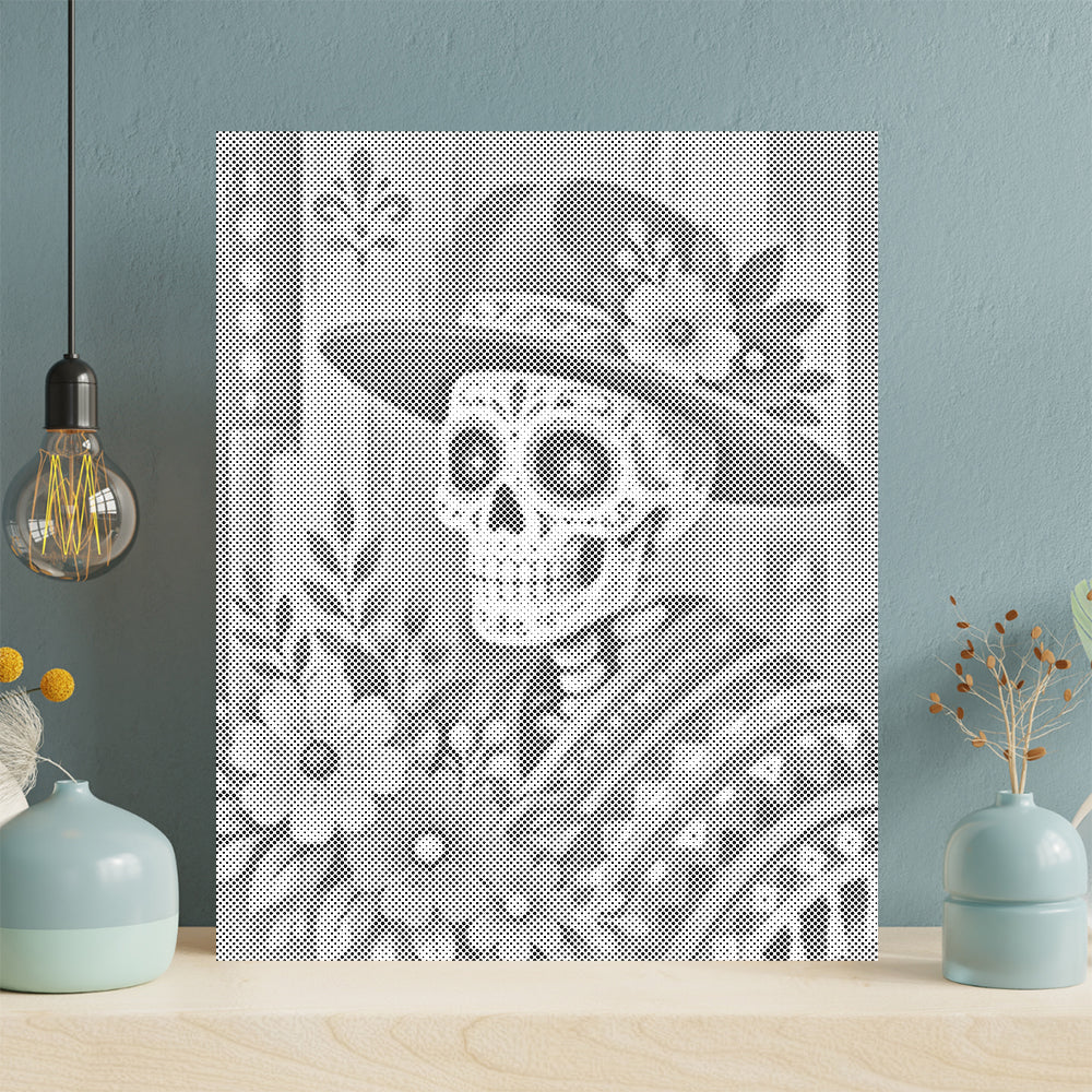 Blumen-Sugar-Skull-Festmahl - Punktmalerei Set