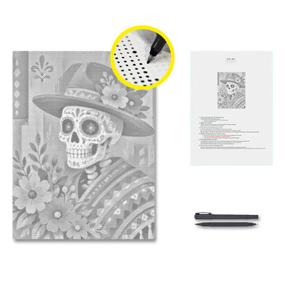 Blumen-Sugar-Skull-Festmahl - Punktmalerei Set