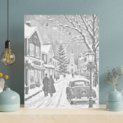 Winter-Weihnachtsdorf - Punktmalerei Set