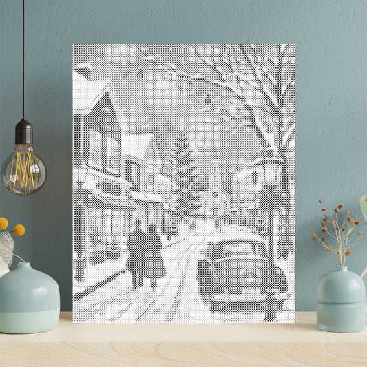 Winter-Weihnachtsdorf - Punktmalerei Set