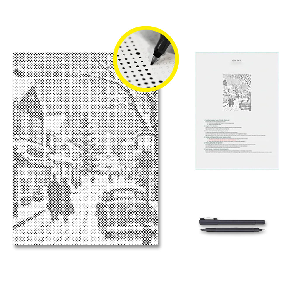 Winter-Weihnachtsdorf - Punktmalerei Set
