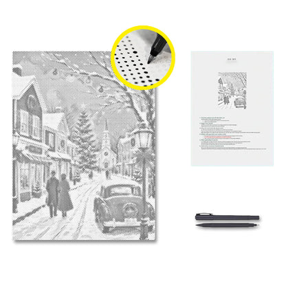 Winter-Weihnachtsdorf - Punktmalerei Set