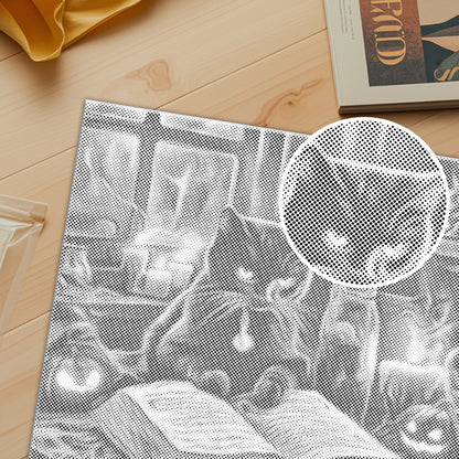 Katze sitzt daneben - Punktmalerei Set