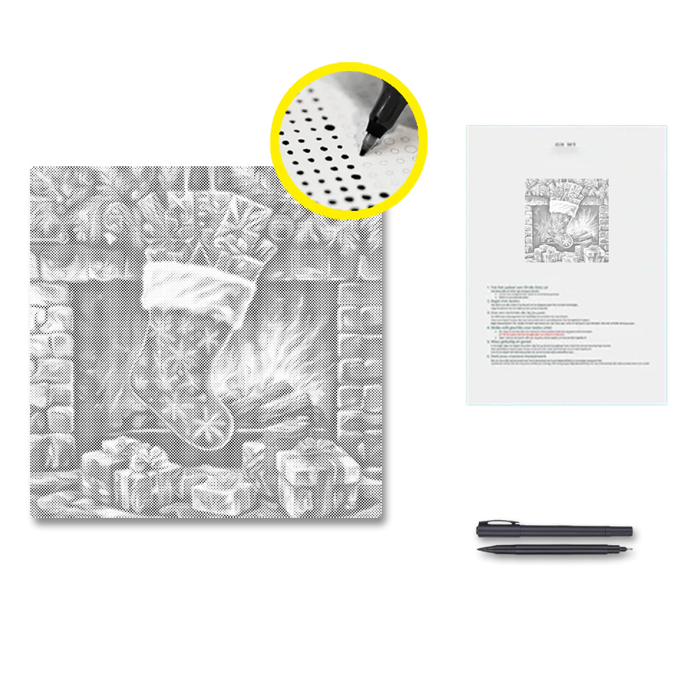 Übervoller Weihnachtsstrumpf - Punktmalerei Set