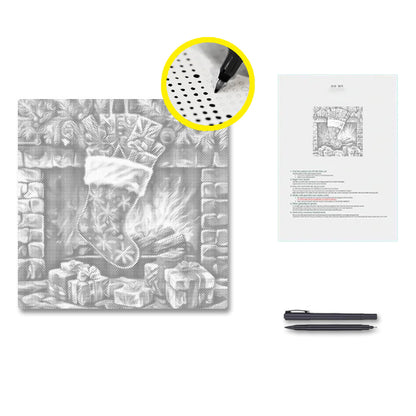Übervoller Weihnachtsstrumpf - Punktmalerei Set