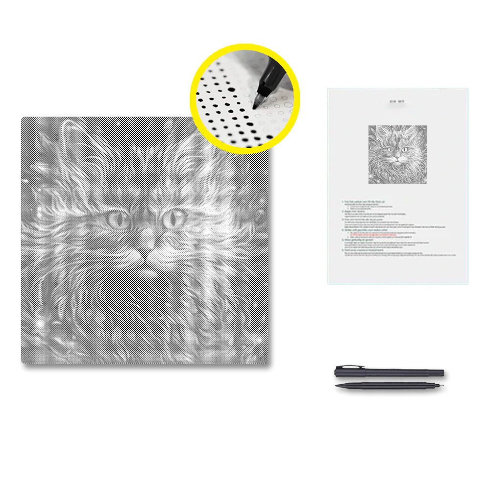 Bunte Katze - Punktmalerei Set
