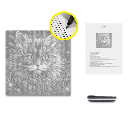 Bunte Katze - Punktmalerei Set