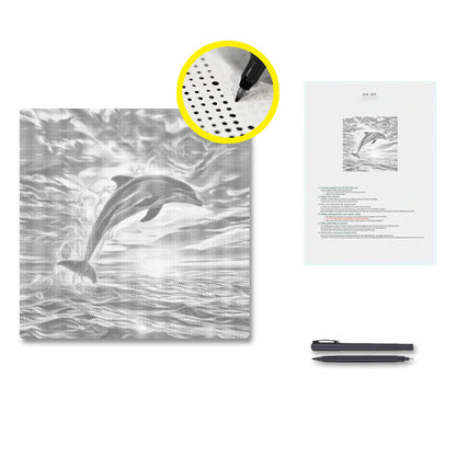 Delfin-Sonnenuntergang - Punktmalerei Set