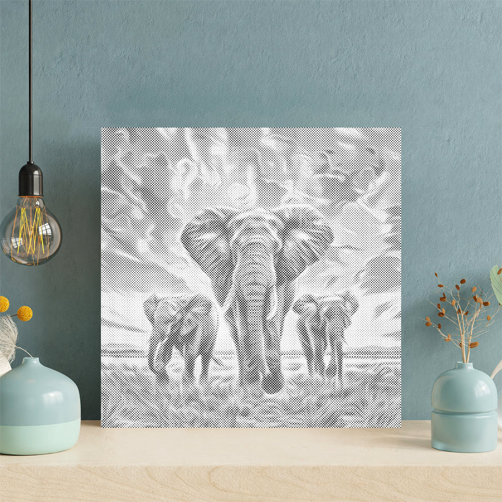 Elefant im Sonnenuntergang - Punktmalerei Set