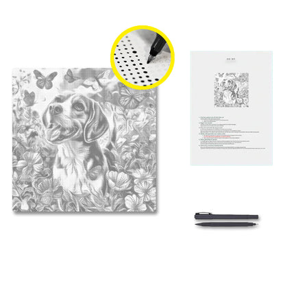 Fröhlicher Landhund - Punktmalerei Set