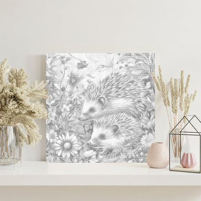 Igel in den Blumen - Punktmalerei Set