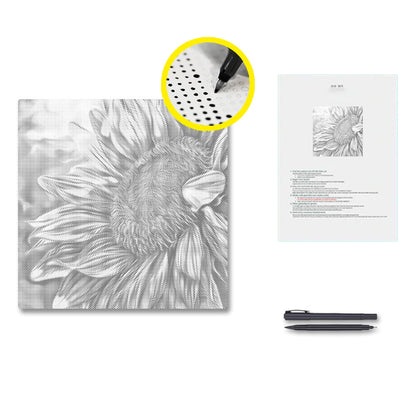 Offene Sonnenblume - Punktmalerei Set