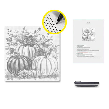 Kürbisse und Blumen - Punktmalerei Set
