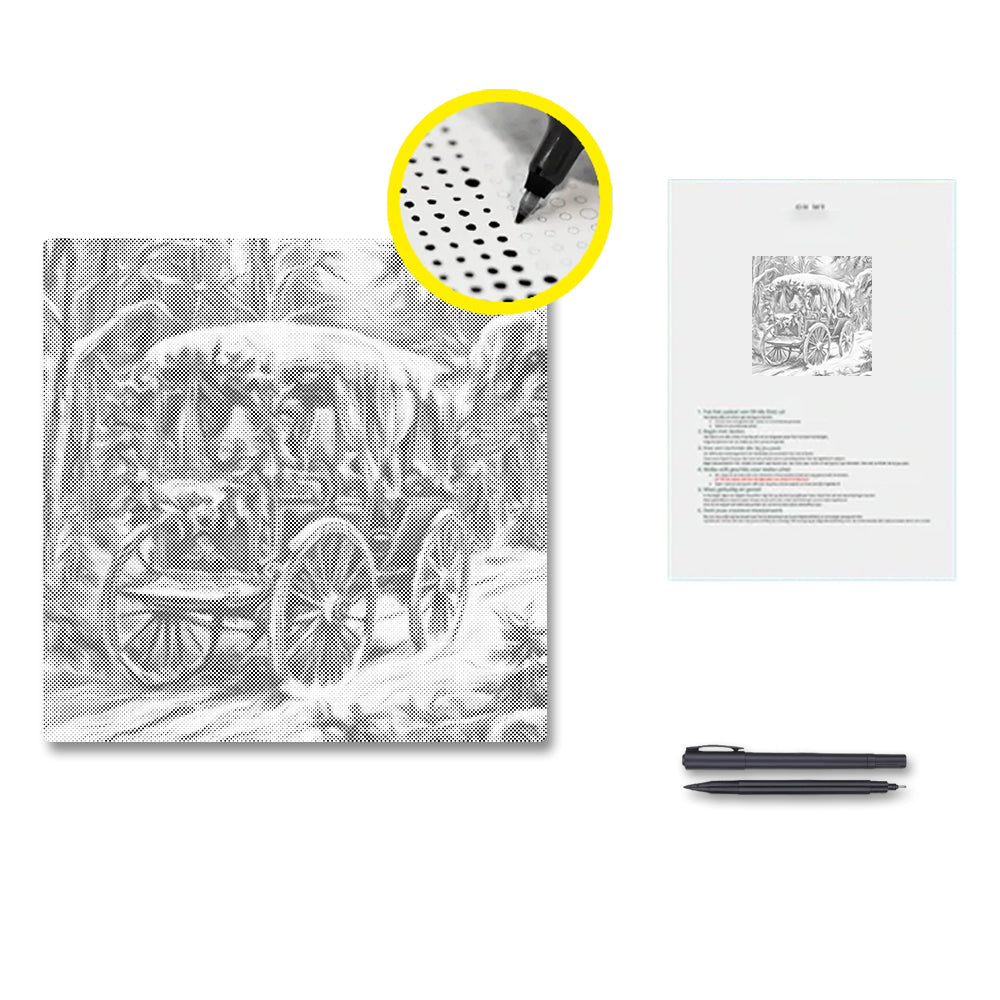 Viktorianische Weihnachtsschlittenfahrt - Punktmalerei Set