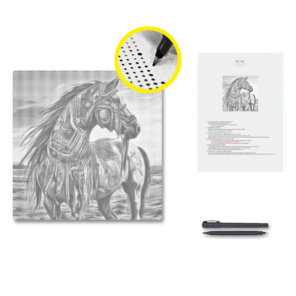 Kriegspferd - Punktmalerei Set