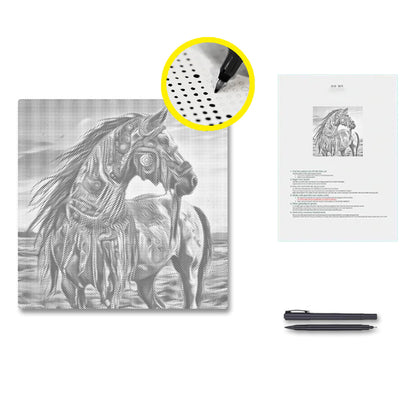 Kriegspferd - Punktmalerei Set