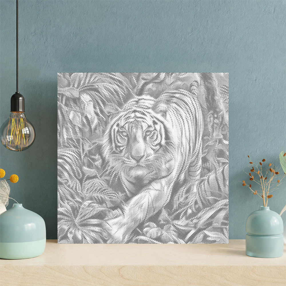 Weißer Tiger im Wald - Punktmalerei Set