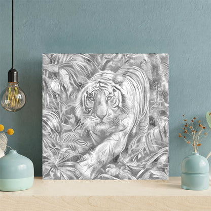 Weißer Tiger im Wald - Punktmalerei Set
