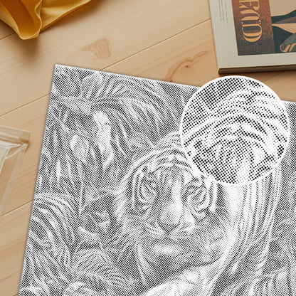 Weißer Tiger im Wald - Punktmalerei Set