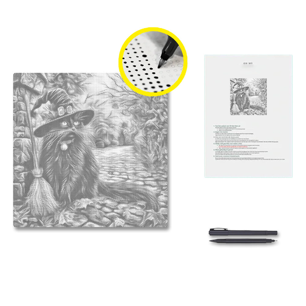 Hexenhut und Besen - Punktmalerei Set