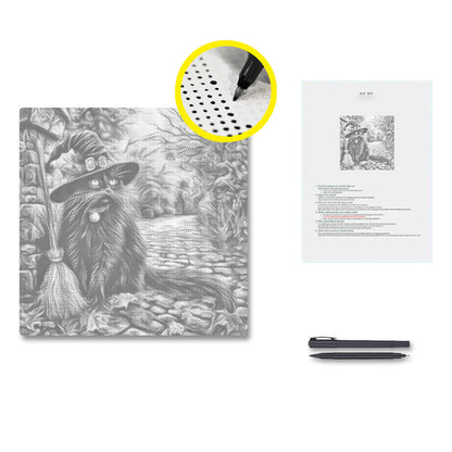 Hexenhut und Besen - Punktmalerei Set