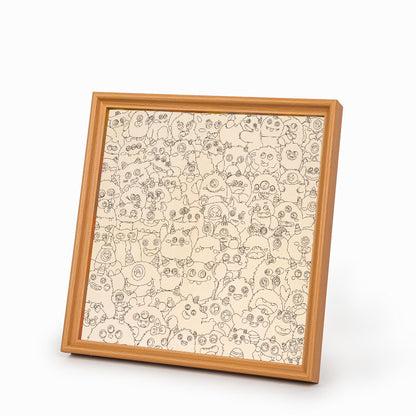 Kleines Monster – Ausmalpuzzle aus Holz