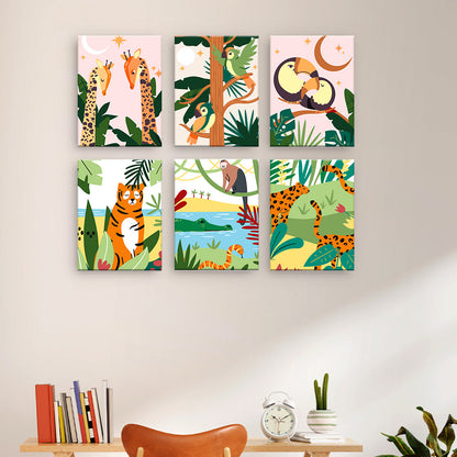 Dschungel-Tier-Collage