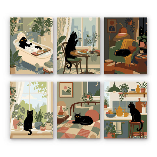Gemütliche Katzen-Interieurs