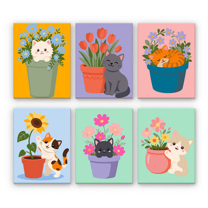 Katzen mit Blumen