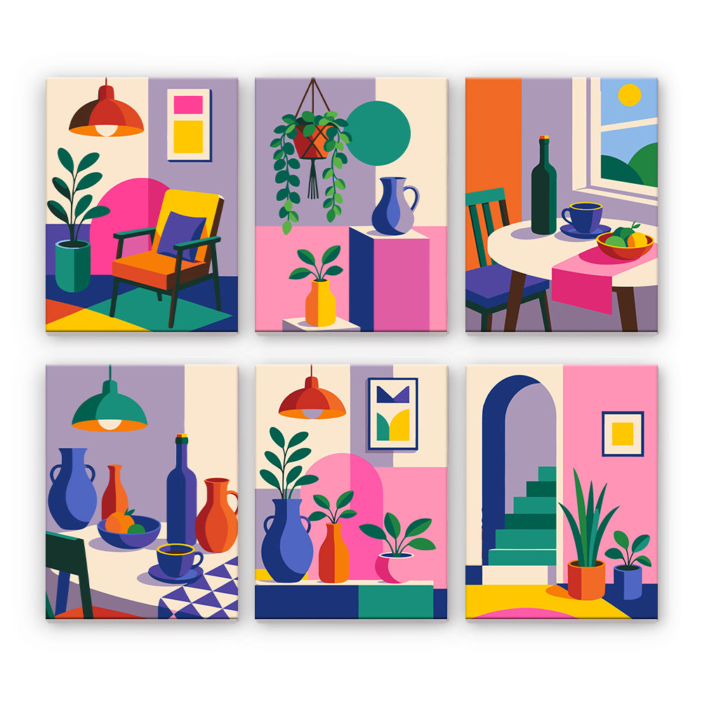 Bunte moderne Innenräume