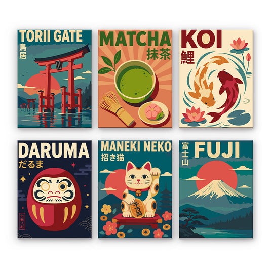 Japanische Symbolplakate