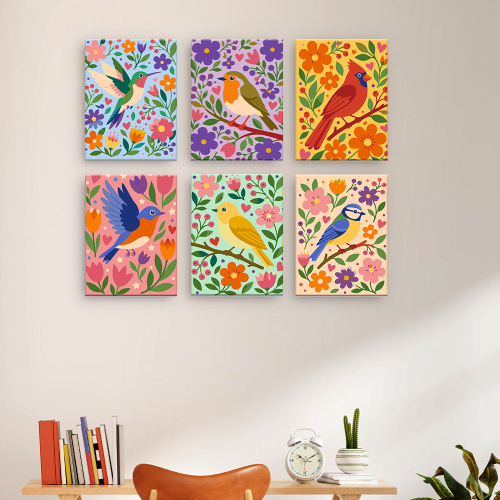 Florale Vogelillustrationen