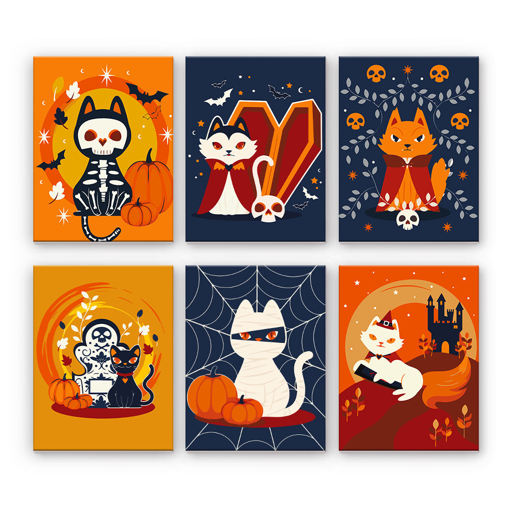 Halloween-Katzen im Kostüm